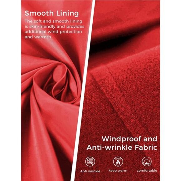 Women's Double Breasted Pea Coat Winter Mid-Long Trench Coat with Belt - Picture 6 of 6